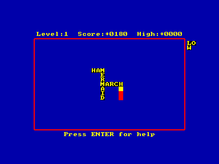 screenshot of the Amstrad CPC game Xanagrams by GameBase CPC