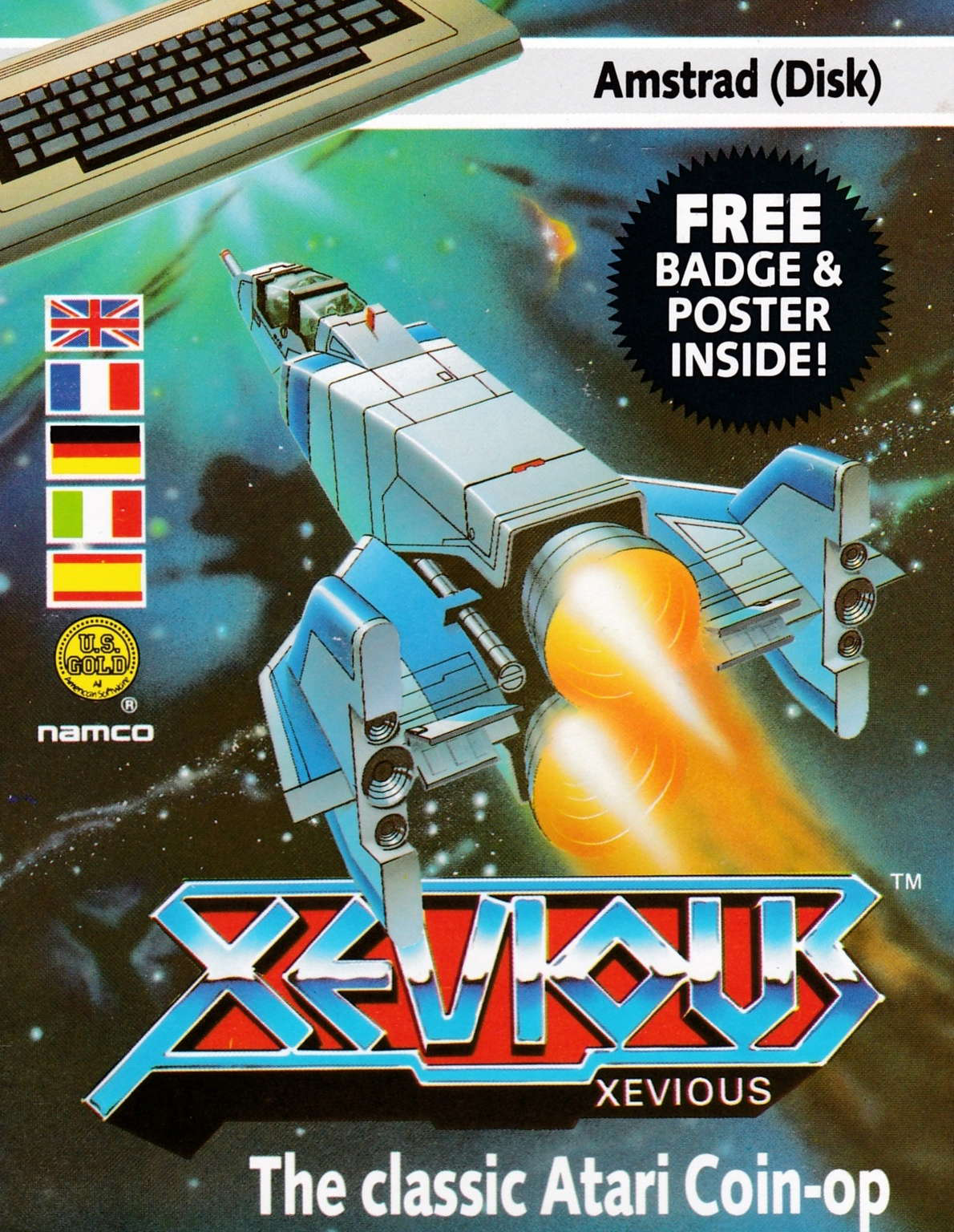 screenshot of the Amstrad CPC game Xevious by GameBase CPC