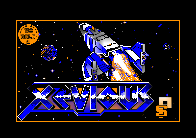 screenshot of the Amstrad CPC game Xevious by GameBase CPC