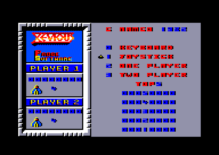 screenshot of the Amstrad CPC game Xevious by GameBase CPC