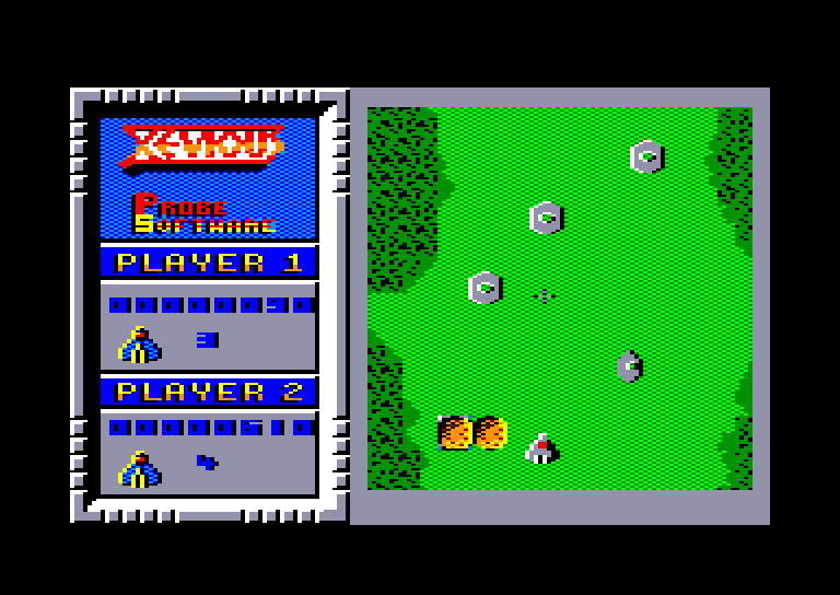 screenshot of the Amstrad CPC game Xevious by GameBase CPC
