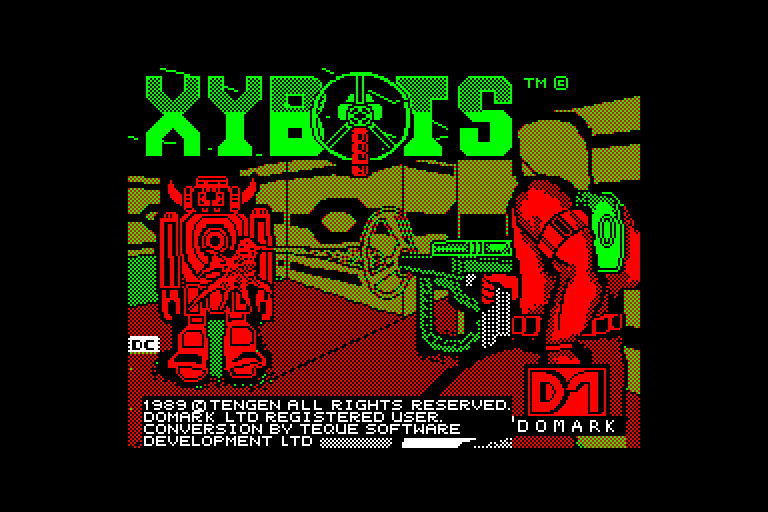 screenshot of the Amstrad CPC game Xybots by GameBase CPC