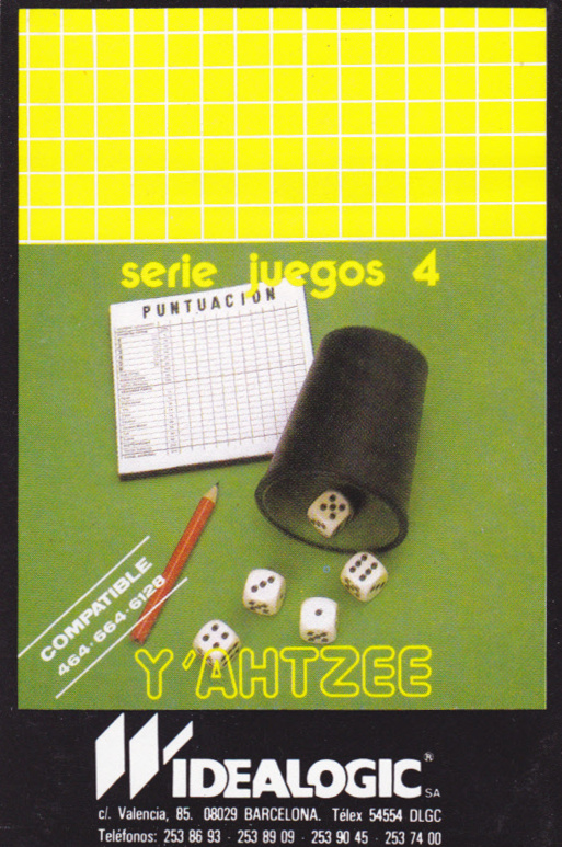 screenshot of the Amstrad CPC game Y'ahtzee  by GameBase CPC