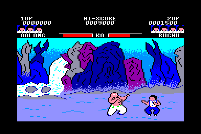 screenshot of the Amstrad CPC game Yie Ar Kung Fu by GameBase CPC