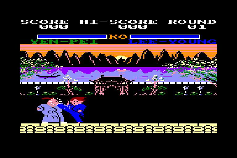 screenshot of the Amstrad CPC game Yie Ar Kung Fu II by GameBase CPC