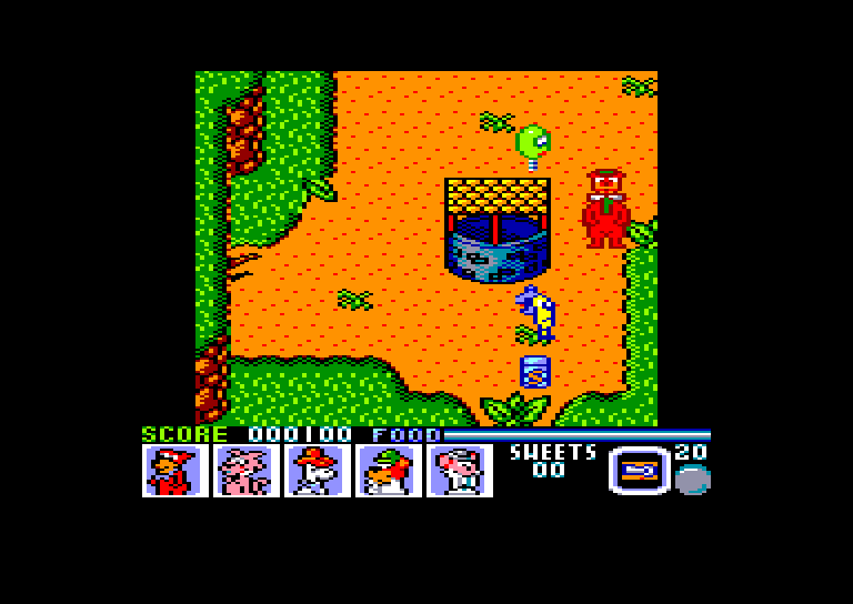 screenshot of the Amstrad CPC game Yogi Bear & Friends in the Greed Monster by GameBase CPC