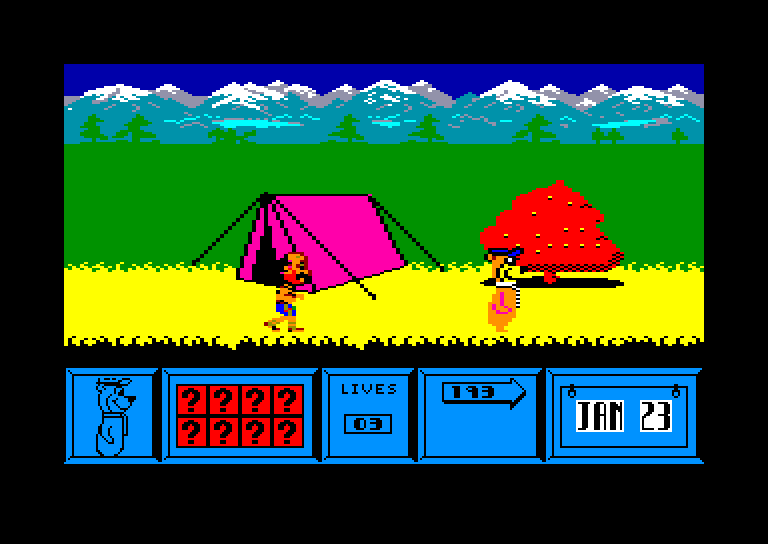 screenshot of the Amstrad CPC game Yogi Bear by GameBase CPC