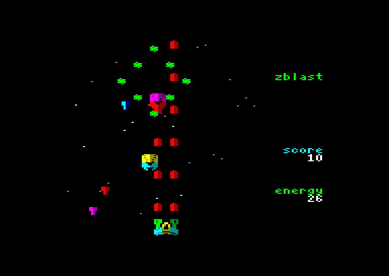 screenshot of the Amstrad CPC game Zblast SD by GameBase CPC