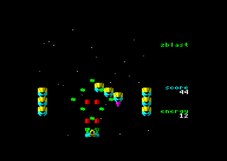 screenshot of the Amstrad CPC game Zblast SD by GameBase CPC