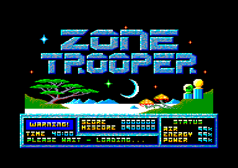 screenshot of the Amstrad CPC game Zone trooper by GameBase CPC