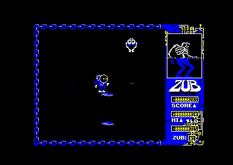 screenshot of the Amstrad CPC game Zub by GameBase CPC