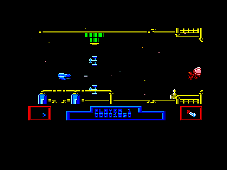 screenshot of the Amstrad CPC game Zynaps by GameBase CPC