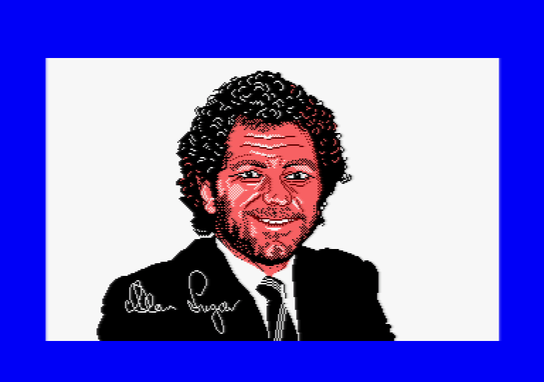 Alan Michael Sugar by Jill Lawson, mode 1 picture on an Amstrad CPC
