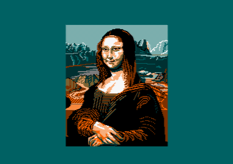 Mona Lisa by Jill Lawson, mode 1 picture on an Amstrad CPC
