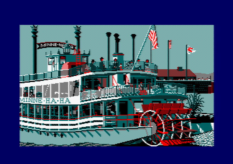 Steam boat by Jill Lawson, mode 1 picture on an Amstrad CPC