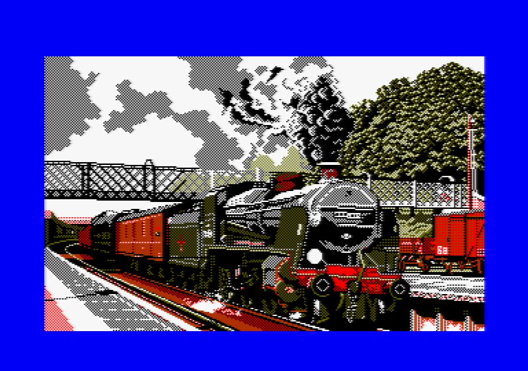 Train by Jill Lawson, mode 1 picture on an Amstrad CPC