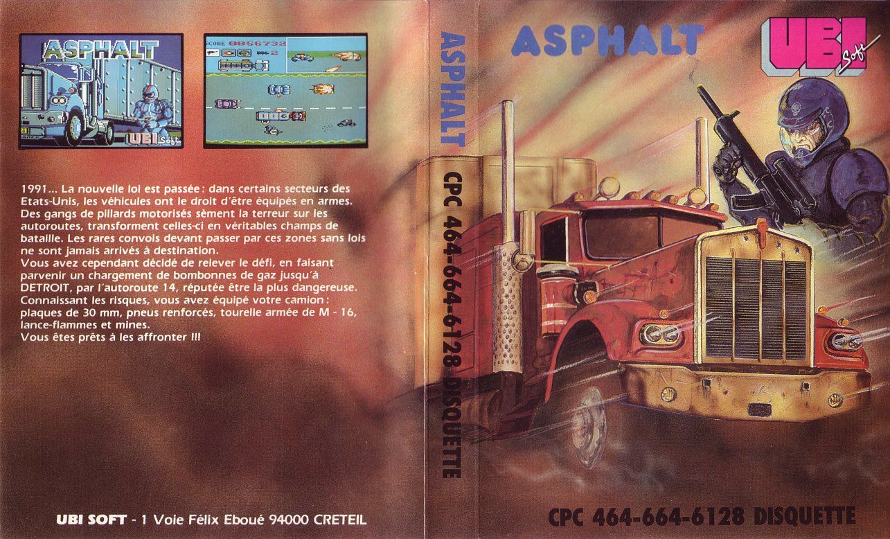 cover of the Amstrad CPC game asphalt by Mig