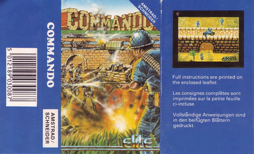 cover of the Amstrad CPC game commando by Mig