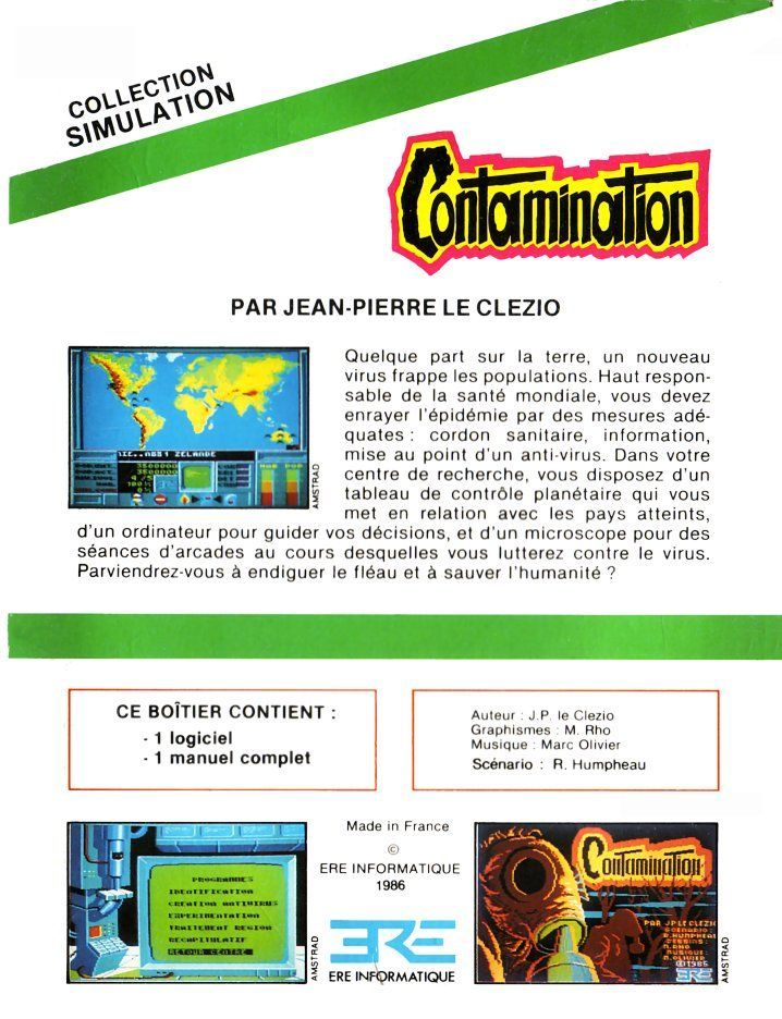 cover of the Amstrad CPC game contamination by Mig