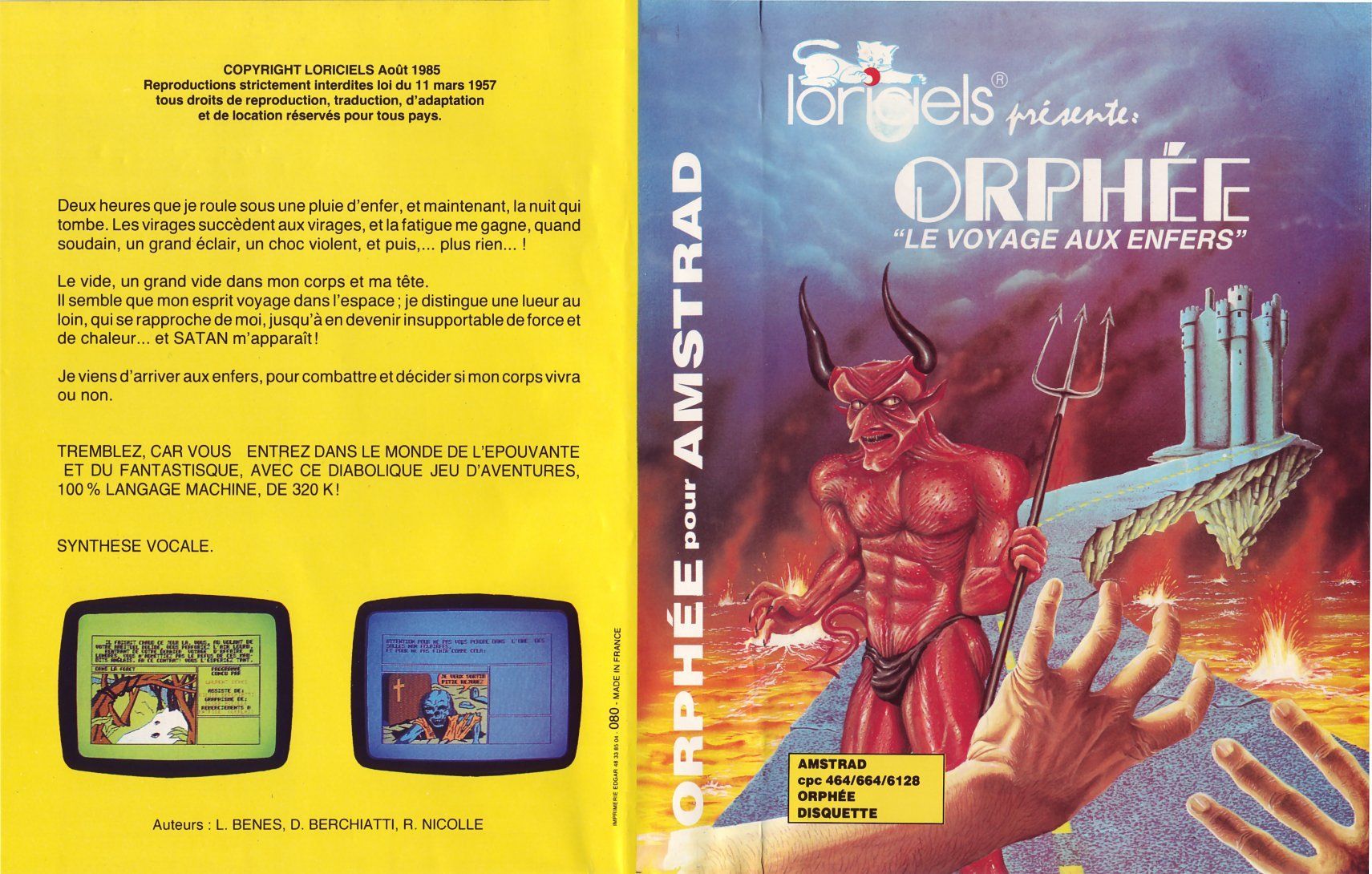 cover of the Amstrad CPC game orphee by Mig