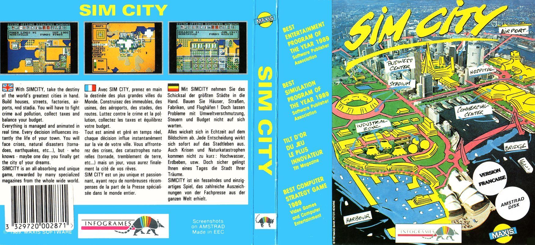 cover of the Amstrad CPC game sim_city by Mig