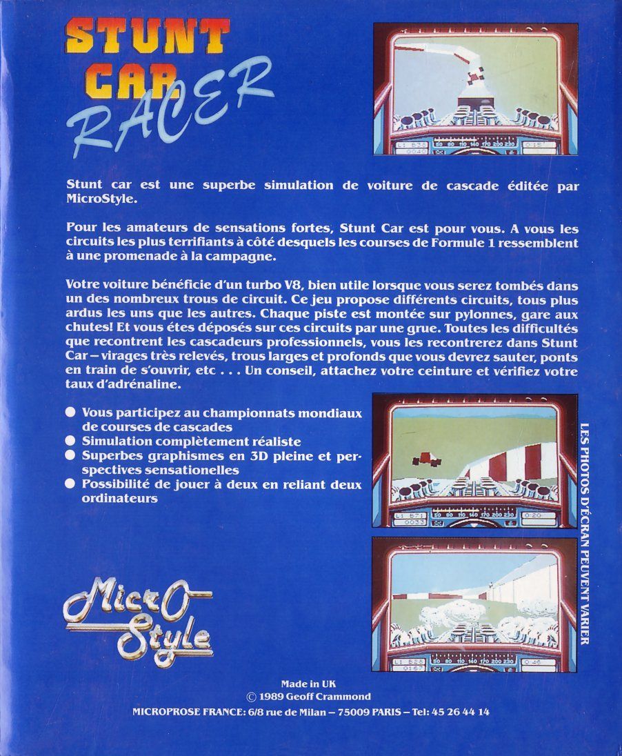 cover of the Amstrad CPC game stunt_car_racer by Mig