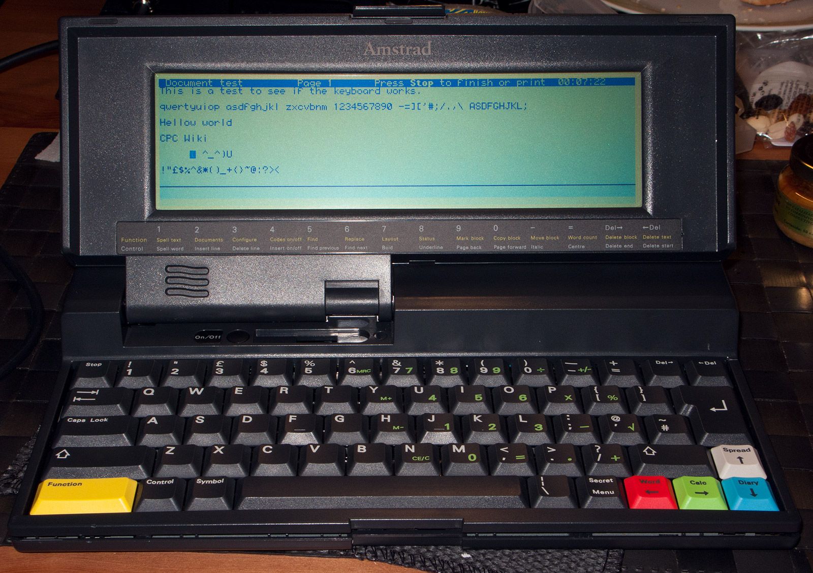 thest of the Amstrad Notepad NC200 keyboard