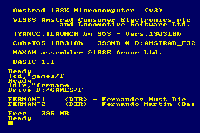 CubeIOS pour Amstrad CPC et XMASS