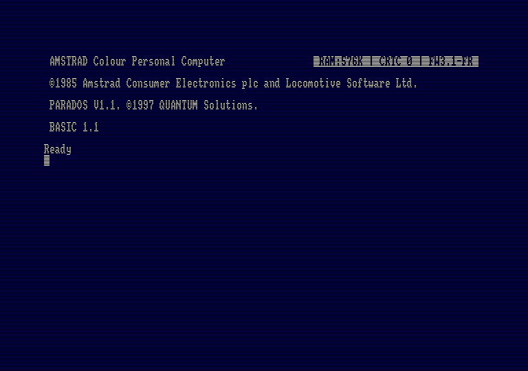 Loading screen of an Amstrad CPC with firmware v3.12