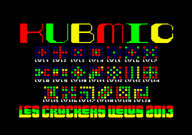2nd loading screen of the Amstrad CPC puzzle game Kubmic
