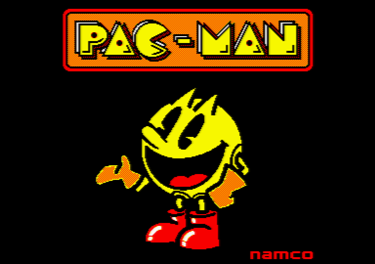 loading screen of the Pac-Man Arcade game on an Amstrad CPC