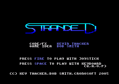 menu screenshot of Stranded by Bob Smith and Kevin Thacker
