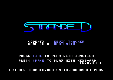 écran de menu de Stranded par Bob Smith et Kevin Thacker